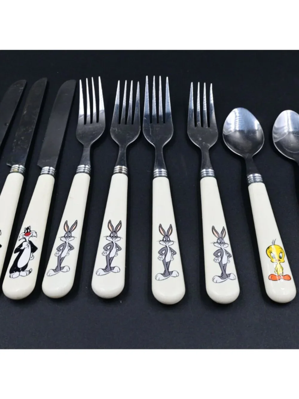 Looney Tunes Tweety Bird, Bugs Bunny, Sylvester Flatware Silverware Vintage